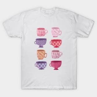 Pink Coffee cups collection T-Shirt